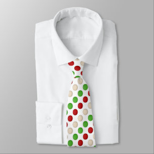 Red Green White Polka Dot Krawatte