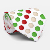 Red Green White Polka Dot Krawatte (Gerollt)