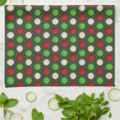 Red Green White Polka Dot Pattern Geschirrtuch (Gefaltet)