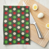 Red Green White Polka Dot Pattern Geschirrtuch (Viertel Falte)