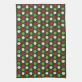 Red Green White Polka Dot Pattern Geschirrtuch (Vertikal)
