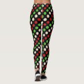Red Green White Polka Dot Pattern Leggings (Rückseite)