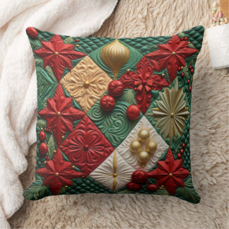 RED GREEN WHITE QUILTED AUSSEHEN CHRISTMAS BALLS KISSEN