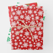 Red Green White Snowflake Holiday Weihnachten Tren Geschenkpapier Set (Beispiel)
