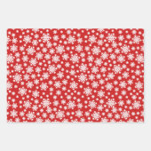 Red Green White Snowflake Holiday Weihnachten Tren Geschenkpapier Set (Vorderseite)
