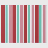 Red Green & White Snowflake Lane Wrapping Paper Geschenkpapier (Flach)