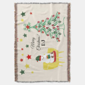 Red Green White Star Bär Monogram Frohe Weihnachte Decke (Vorderseite Vertikal)