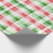 Red Green White Stripes Birthday Geschenkpapier (Ecke)