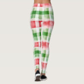 Red Green White Stripes Leggings (Rückseite)