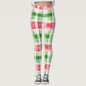Red Green White Stripes Leggings (Vorderseite)