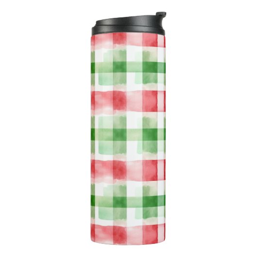 Red Green White Stripes Thermosbecher (Nach links gedreht)