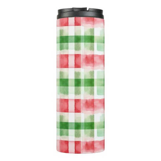 Red Green White Stripes Thermosbecher (Rückseite)