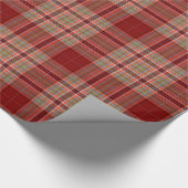 Red Green White Tartan Kariert Geschenkpapier (Ecke)