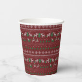 Red Green White Ugge Weihnachts Sweater Paper Cups Pappbecher (Rückseite)