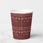 Red Green White Ugge Weihnachts Sweater Paper Cups Pappbecher (Rechts)