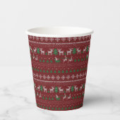 Red Green White Ugge Weihnachts Sweater Paper Cups Pappbecher (Vorderseite)