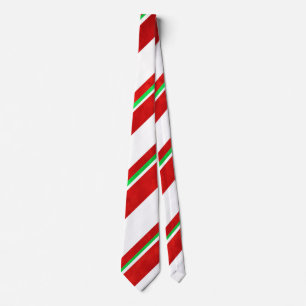 Red Green White Watercolor Candy Cane Streifen Krawatte