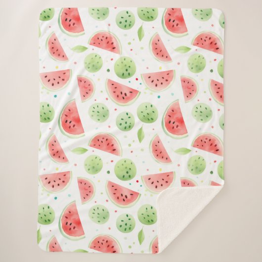 Red Green White Watermelons Birthday Sherpadecke (Vorderseite)