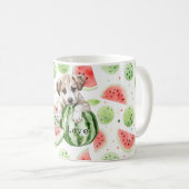 Red Green White Watermelons Dog   Kaffeetasse (VorderseiteRechts)