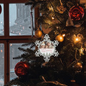 Red Green White Winter Tree Frohe Weihnachten Schneeflocken Zinn-Ornament