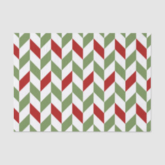 RED GREEN WHITE ZIG ZAG STRIPES SEIDENPAPIER
