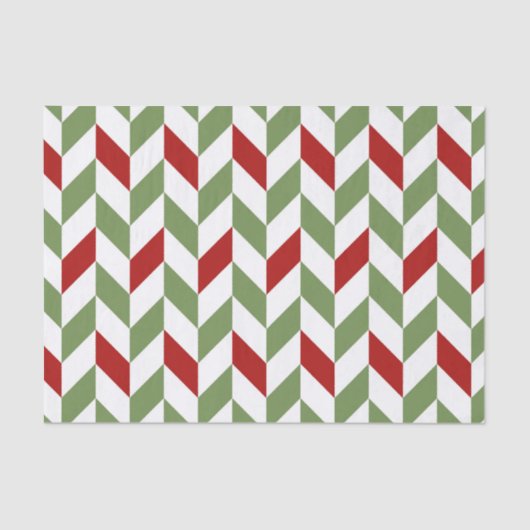 RED GREEN WHITE ZIG ZAG STRIPES SEIDENPAPIER (Vorderseite)