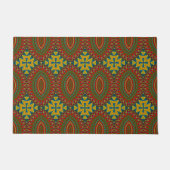 Red Green & Yellow Custom Size Tribal Pet Bowl Mat Fußmatte (Vorderseite)