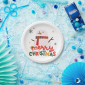 Red, Green & Yellow Elegant Merry Christmas Pappteller