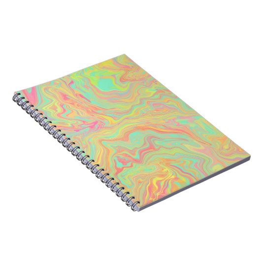Red Green Yellow Liquid Swirl Pattern Notebook Notizblock (Rechte Seite)