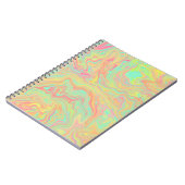 Red Green Yellow Liquid Swirl Pattern Notebook Notizblock (Linke Seite)