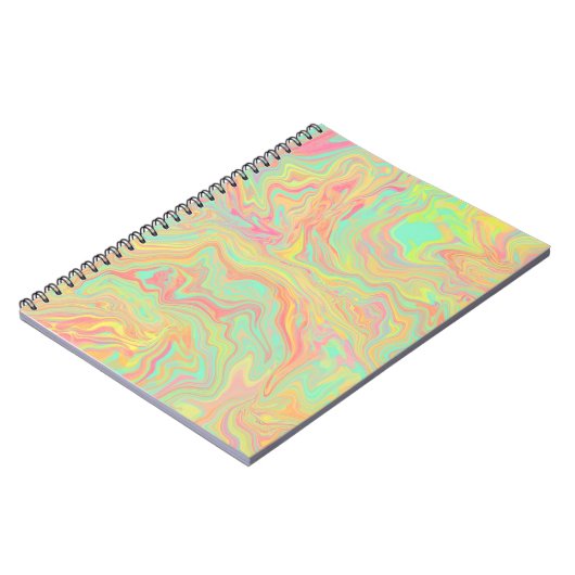 Red Green Yellow Liquid Swirl Pattern Notebook Notizblock (Linke Seite)