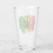 Red Green Yellow Reggae Rasta Leaf Jamaican Grunge Glas (Rückseite)