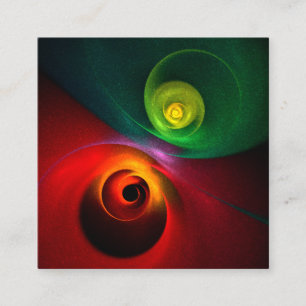 Red Green Yin Yang Modernes Abstraktes Kunstmuster Begleitkarte