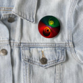 Red Green Yin Yang Modernes Abstraktes Kunstmuster Button (Beispiel)