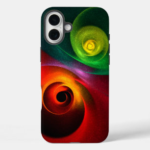 Red Green Yin Yang Modernes Abstraktes Kunstmuster iPhone 16 Plus Hülle