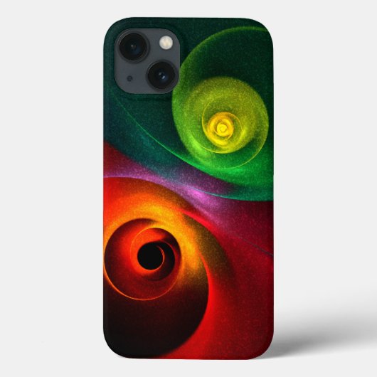 Red Green Yin Yang Modernes Abstraktes Kunstmuster Case-Mate iPhone Hülle (Rückseite)