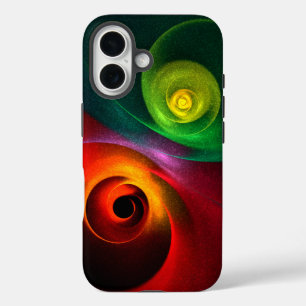 Red Green Yin Yang Modernes Abstraktes Kunstmuster iPhone 16 Hülle