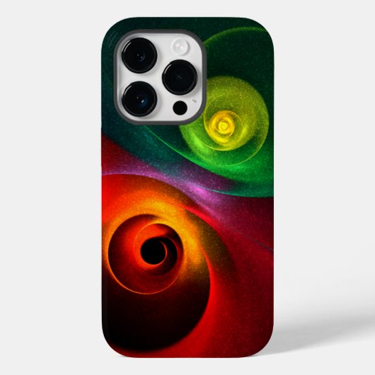 Red Green Yin Yang Modernes Abstraktes Kunstmuster Case-Mate iPhone Hülle (Rückseite)