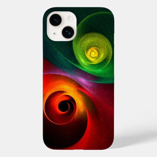 Red Green Yin Yang Modernes Abstraktes Kunstmuster Case-Mate iPhone Hülle (Rückseite)