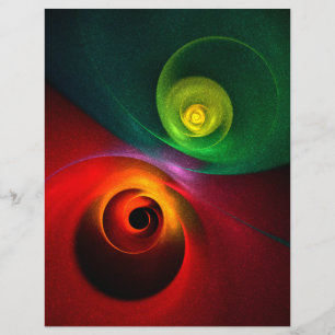 Red Green Yin Yang Modernes Abstraktes Kunstmuster Flyer