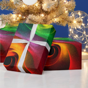 Red Green Yin Yang Modernes Abstraktes Kunstmuster Geschenkpapier