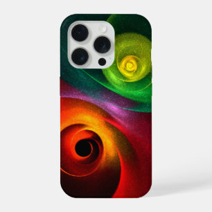 Red Green Yin Yang Modernes Abstraktes Kunstmuster iPhone 15 Pro Hülle