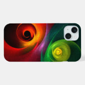 Red Green Yin Yang Modernes Abstraktes Kunstmuster iPhone Hülle (Rückseite (Horizontal))