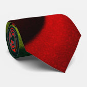 Red Green Yin Yang Modernes Abstraktes Kunstmuster Krawatte (Gerollt)