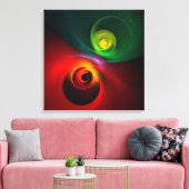 Red Green Yin Yang Modernes Abstraktes Kunstmuster Leinwanddruck (Insitu (Wohnzimmer))