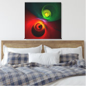 Red Green Yin Yang Modernes Abstraktes Kunstmuster Leinwanddruck (Insitu (Schlafzimmer))