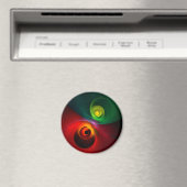 Red Green Yin Yang Modernes Abstraktes Kunstmuster Magnet (In Situ (Geschirrspüler))