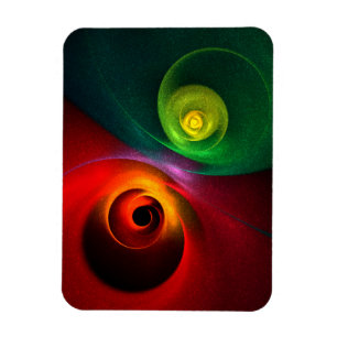 Red Green Yin Yang Modernes Abstraktes Kunstmuster Magnet