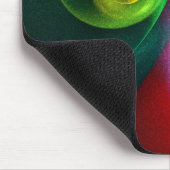 Red Green Yin Yang Modernes Abstraktes Kunstmuster Mousepad (Ecke)