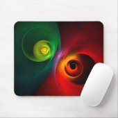 Red Green Yin Yang Modernes Abstraktes Kunstmuster Mousepad (Mit Mouse)